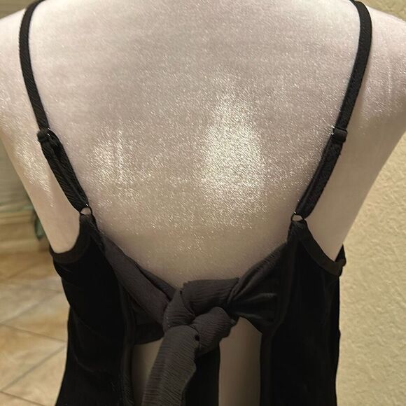 Band Of The Free Women's XS Girl Crush Velvet Midi Slip Dress Black Bow Back - Picture 10 of 14